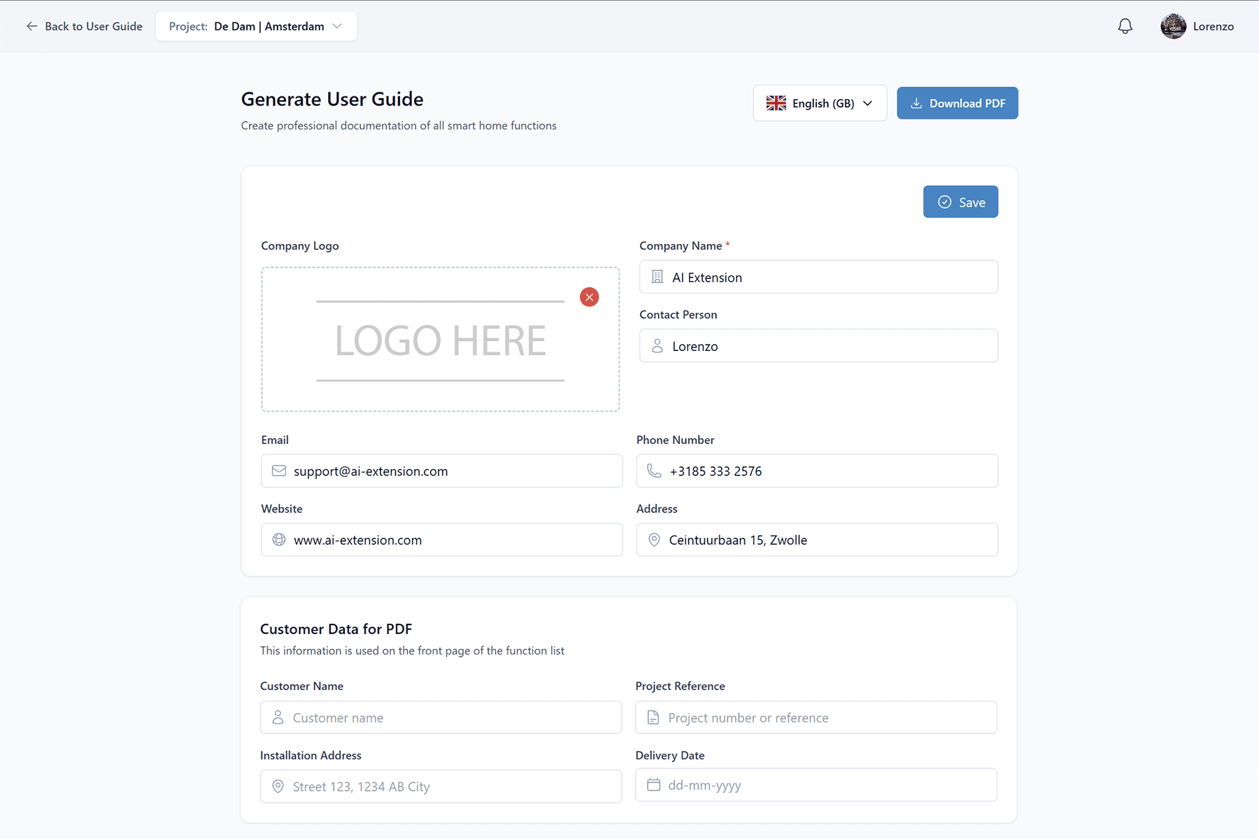 Professional project documentation